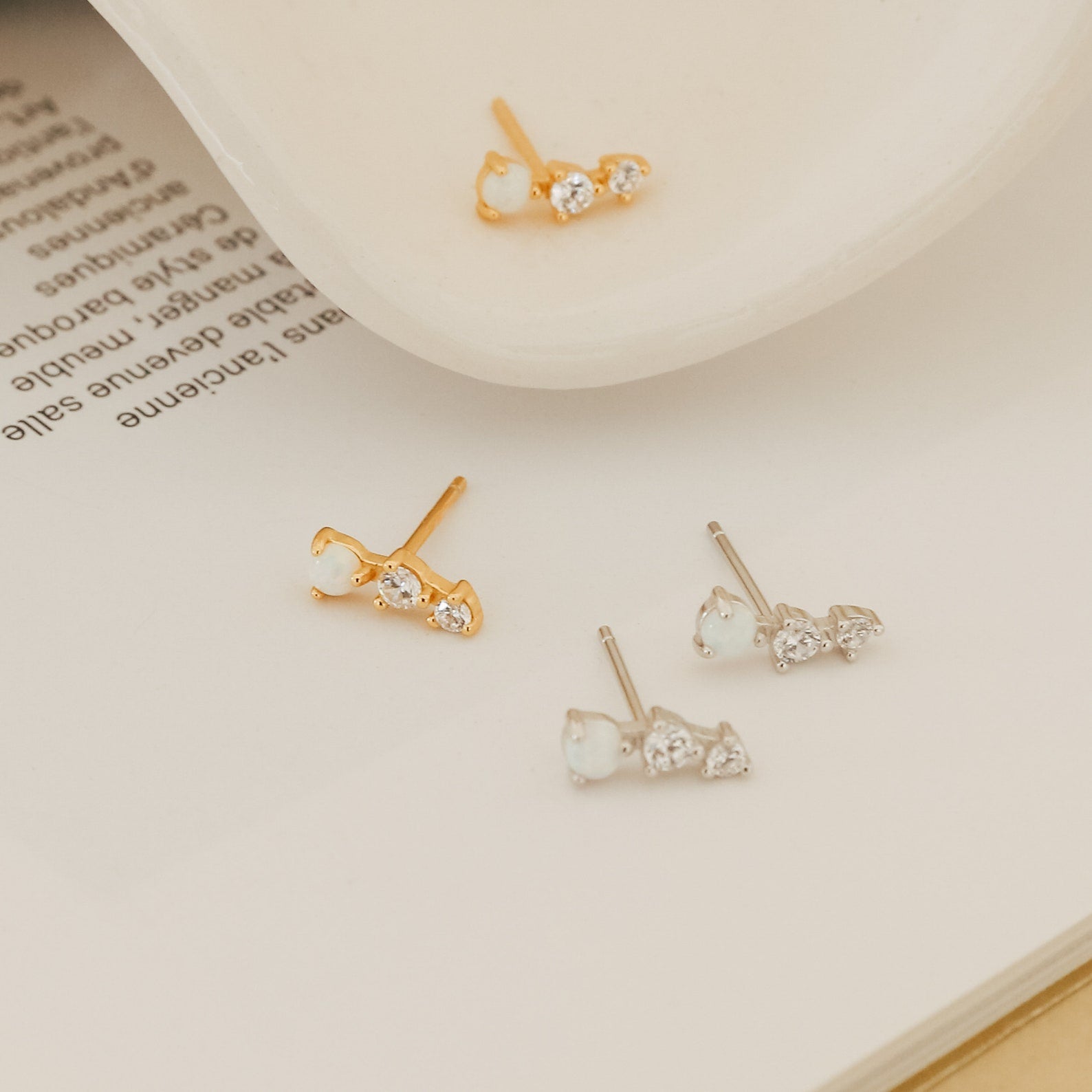 Maeve Opal Studs Sterling Silver